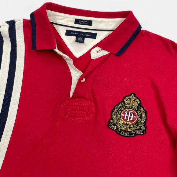 Tommy Hilfiger  Vintage 1990's New York Crest Long Sleeve Rugby Shirt Men's XL - Picture 5 of 9